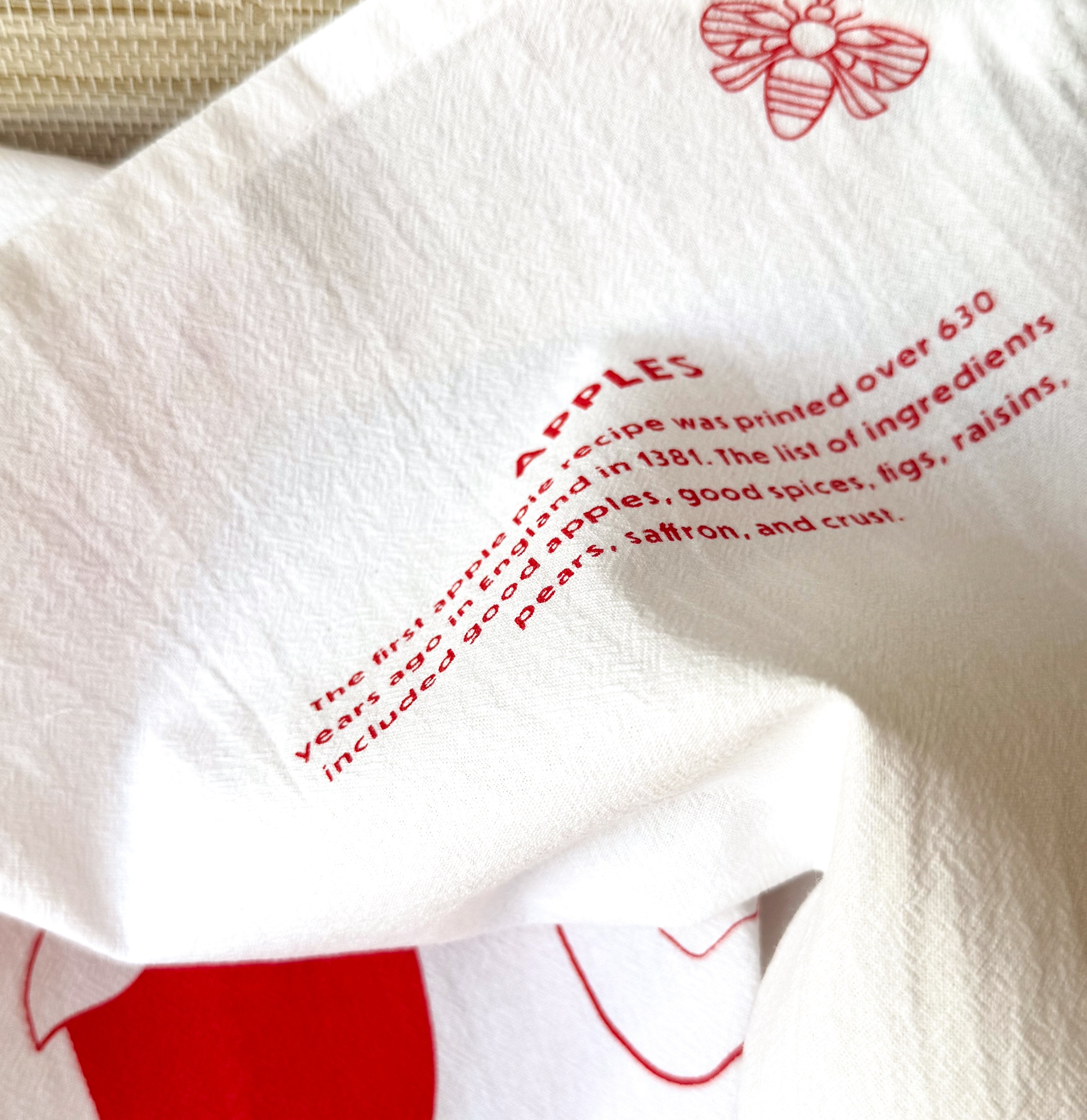 Oversized Cotton Apple Tea Towels | Eco-Friendly Kitchen Towels | 28”x28”