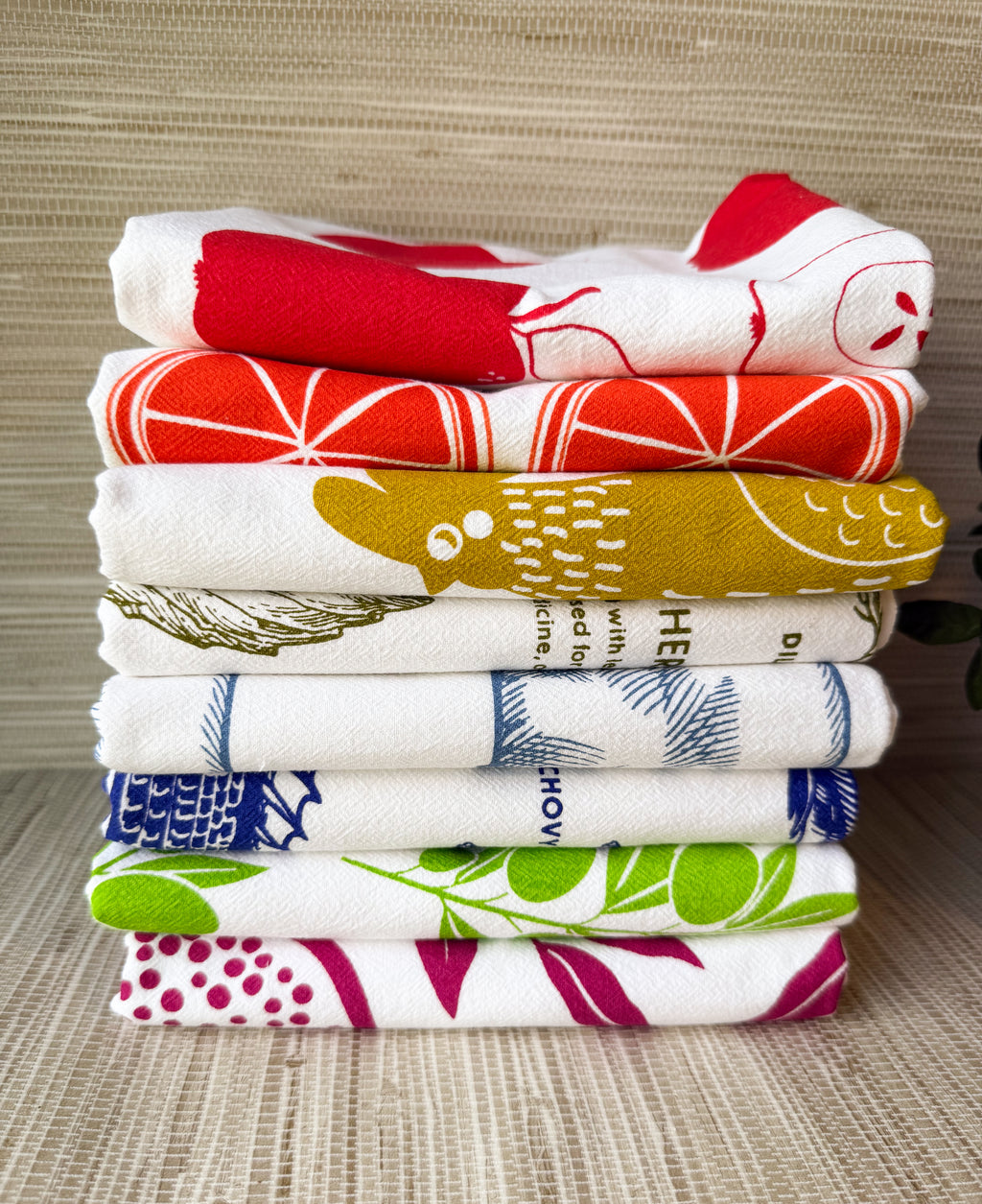 Oversized Cotton Apple Tea Towels | Eco-Friendly Kitchen Towels | 28”x28”