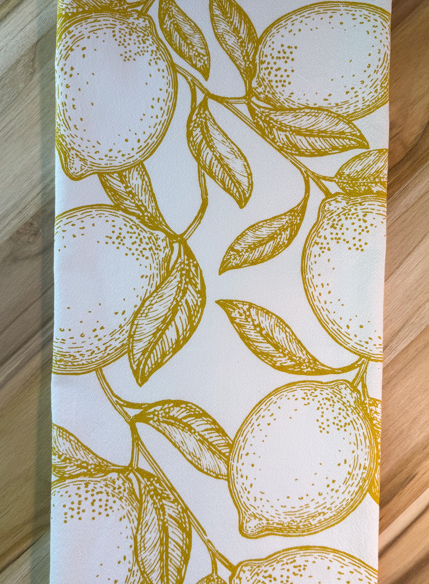 Tea Towel, Lemons Cotton Kitchen Towel, Oversized, Citrus | 28"x28"