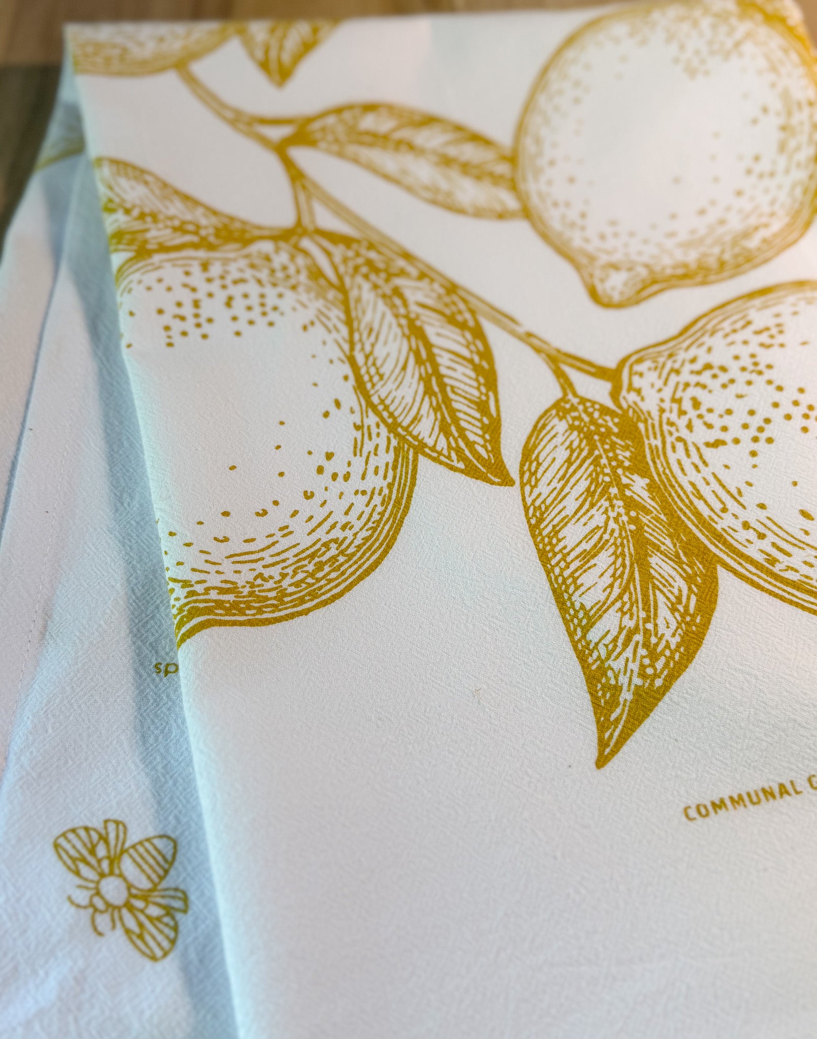 Tea Towel, Lemons Cotton Kitchen Towel, Oversized, Citrus | 28"x28"