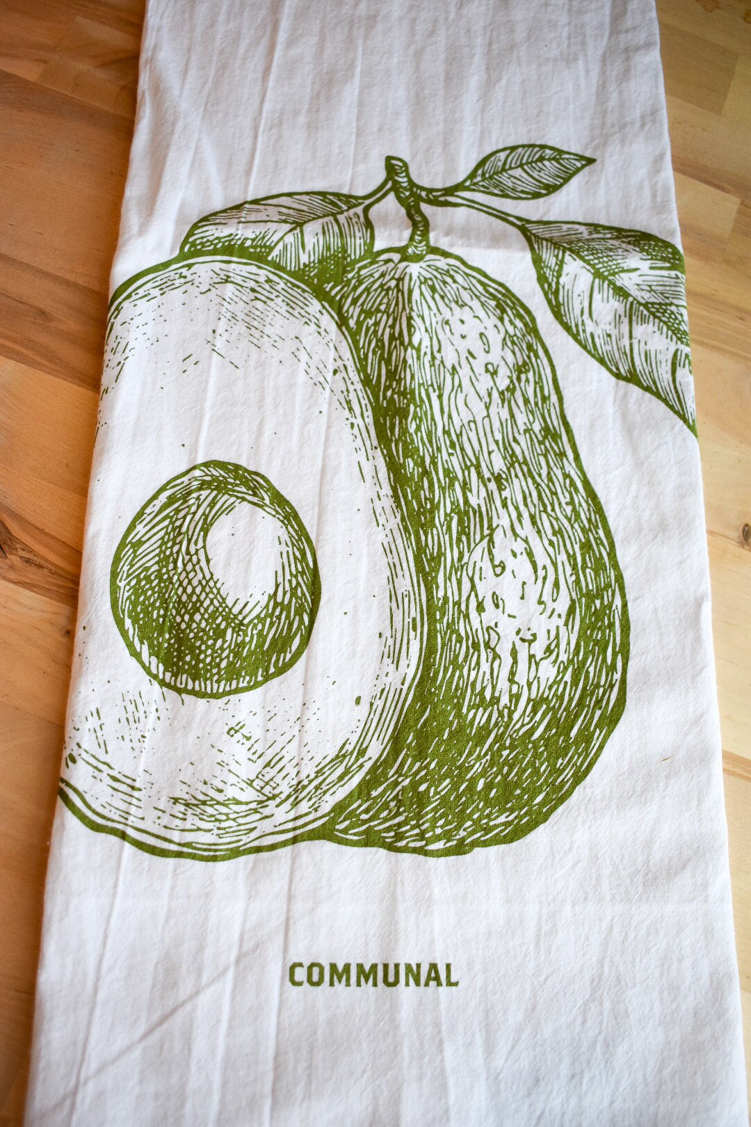 Avocado Kitchen Towel: Handmade Flour Sack Cotton Dish Towel
