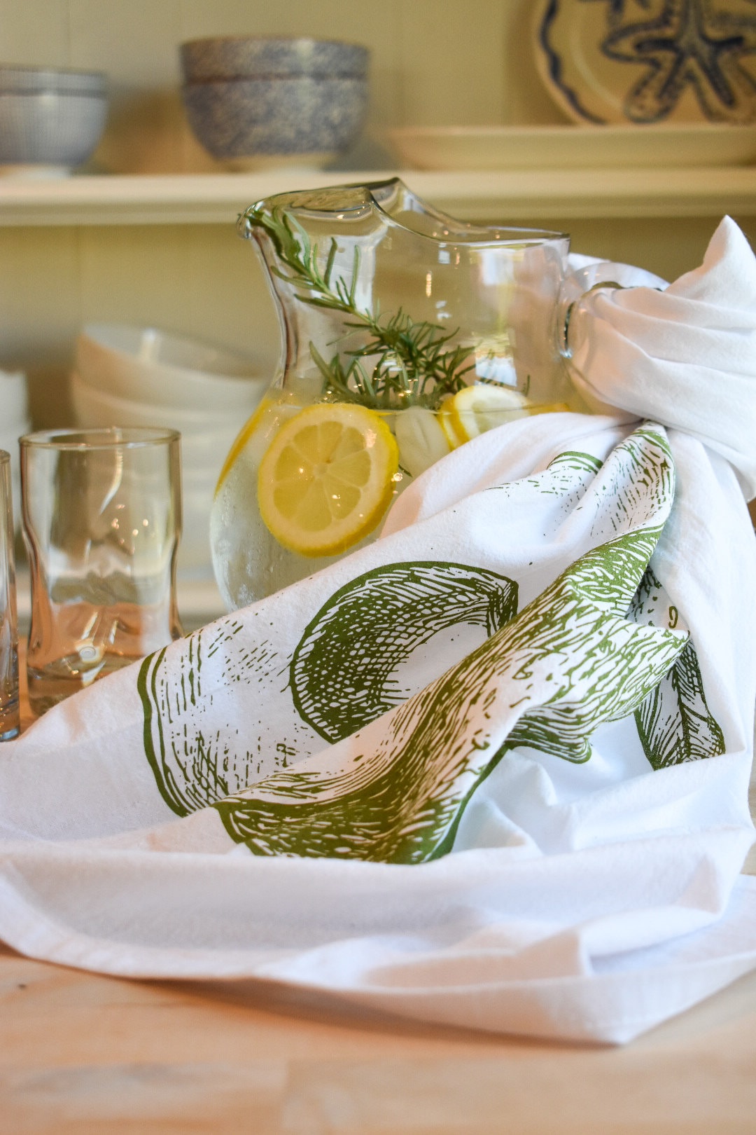 Avocado Kitchen Towel: Handmade Flour Sack Cotton Dish Towel