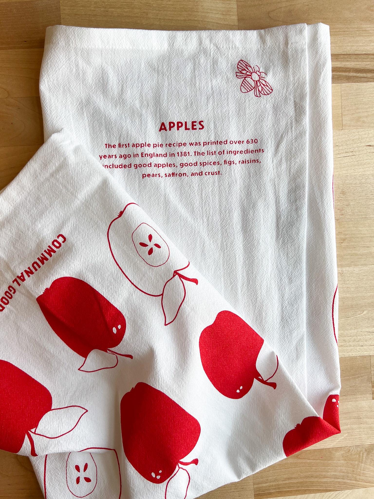 Oversized Cotton Apple Tea Towels | Eco-Friendly Kitchen Towels | 28”x28”