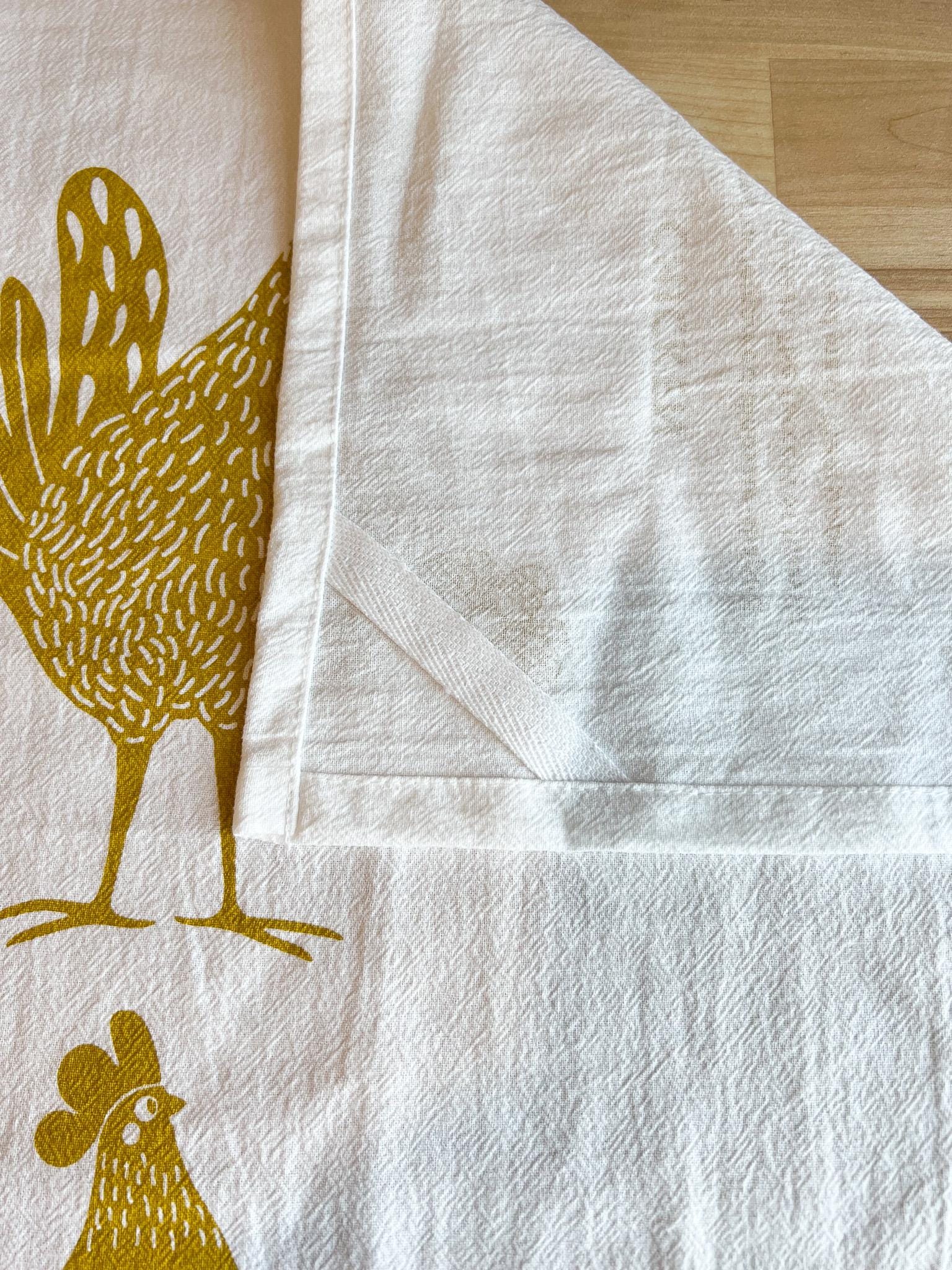 Chickens Cotton Tea Towel, Oversized, Farmhouse