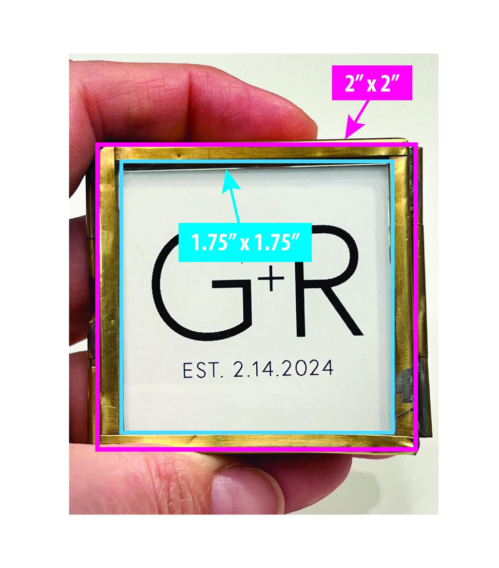 Brass Floating Picture Frame | 2"x2" | Modern Frame