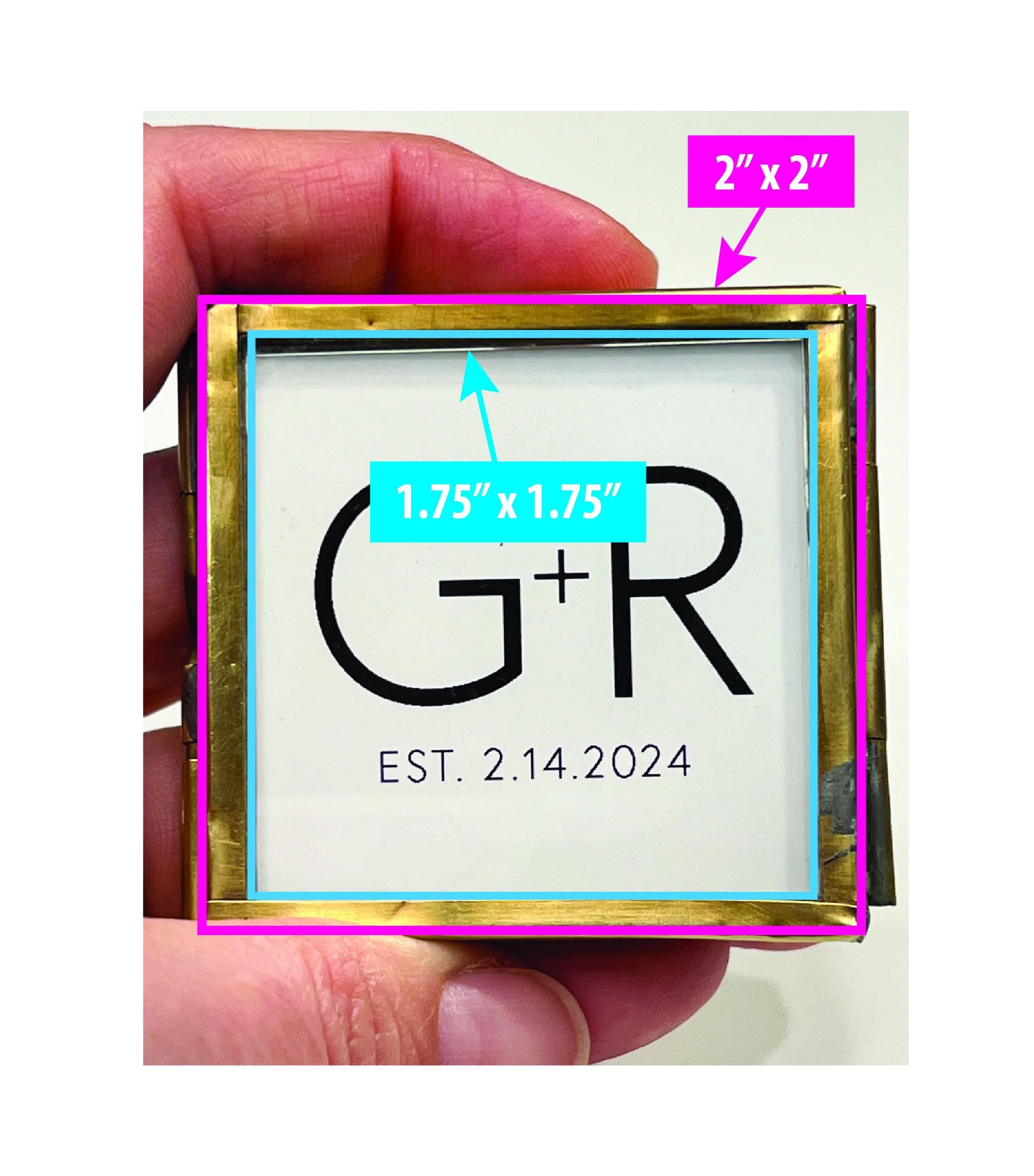 Brass Floating Picture Frame | 2"x2" | Modern Frame