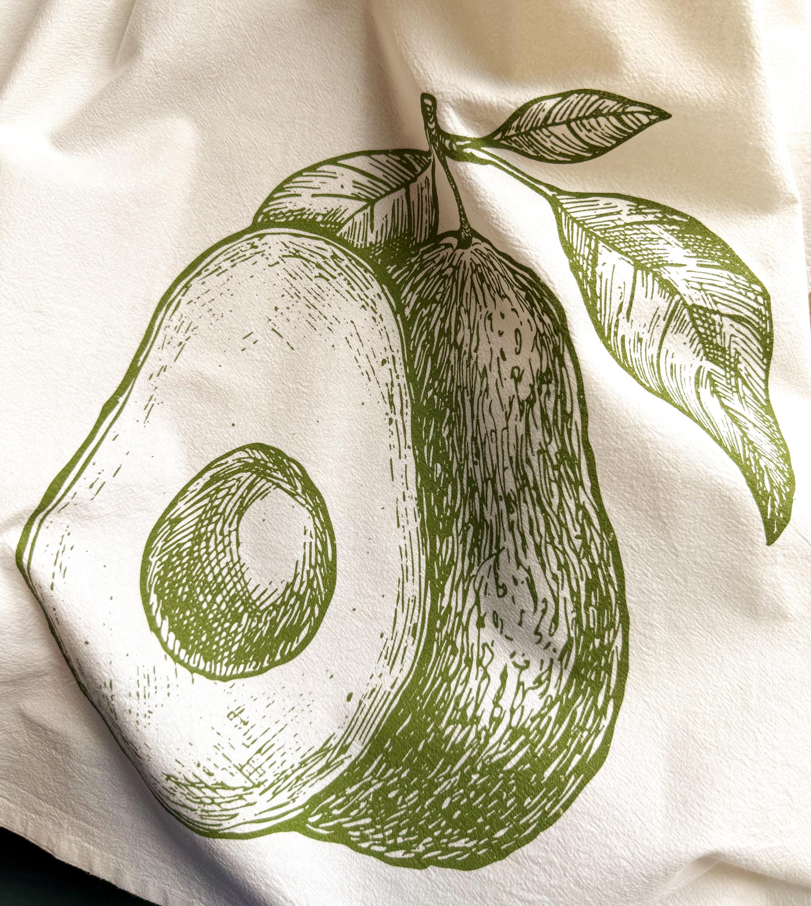 Flour Sack Kitchen Towels: Set of 3, Herbs, Avocados & Oranges Farmhouse Designs | Homeware