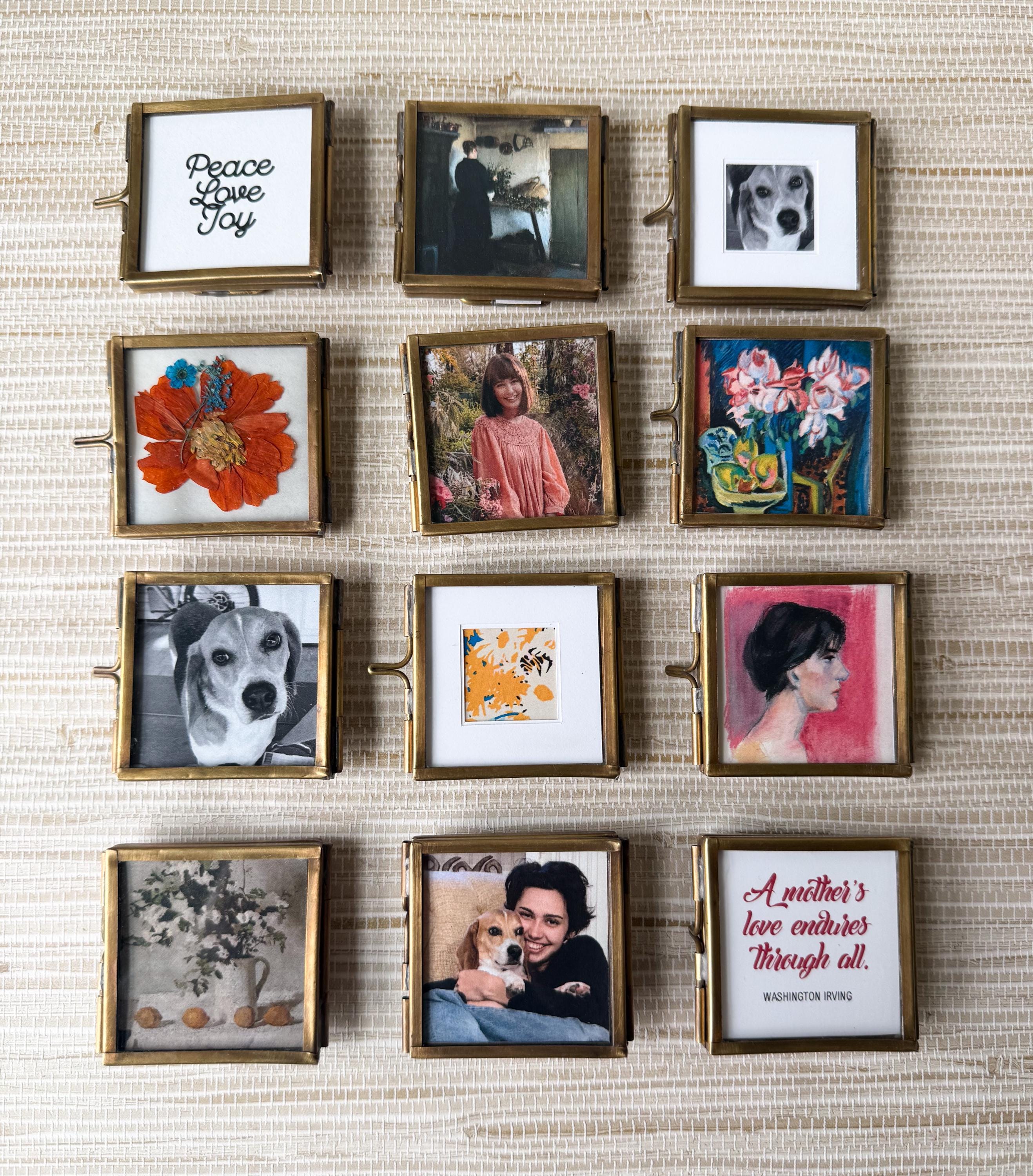 Small Brass Frame Keepsake | 2"x2"
