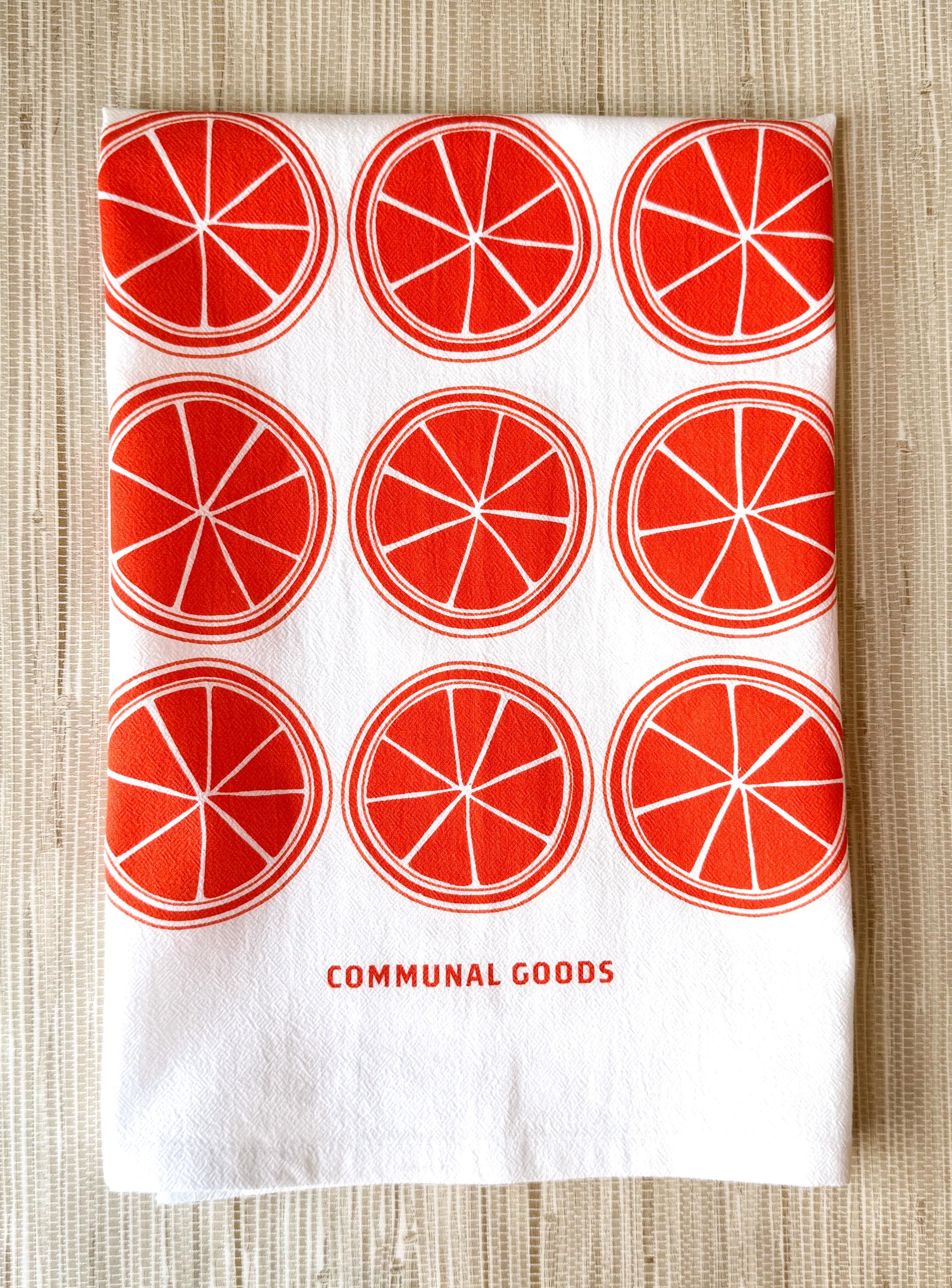 Cotton Oversized Tea Towels, Set of 2, Fruit, Citrus & Botanical Designs