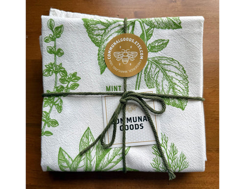 Flour Sack Kitchen Towels: Set of 3, Herbs, Avocados & Oranges Farmhouse Designs | Homeware