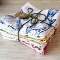 Kitchen Towels, Set of 4, Mediterranean Designs, 28"x28"