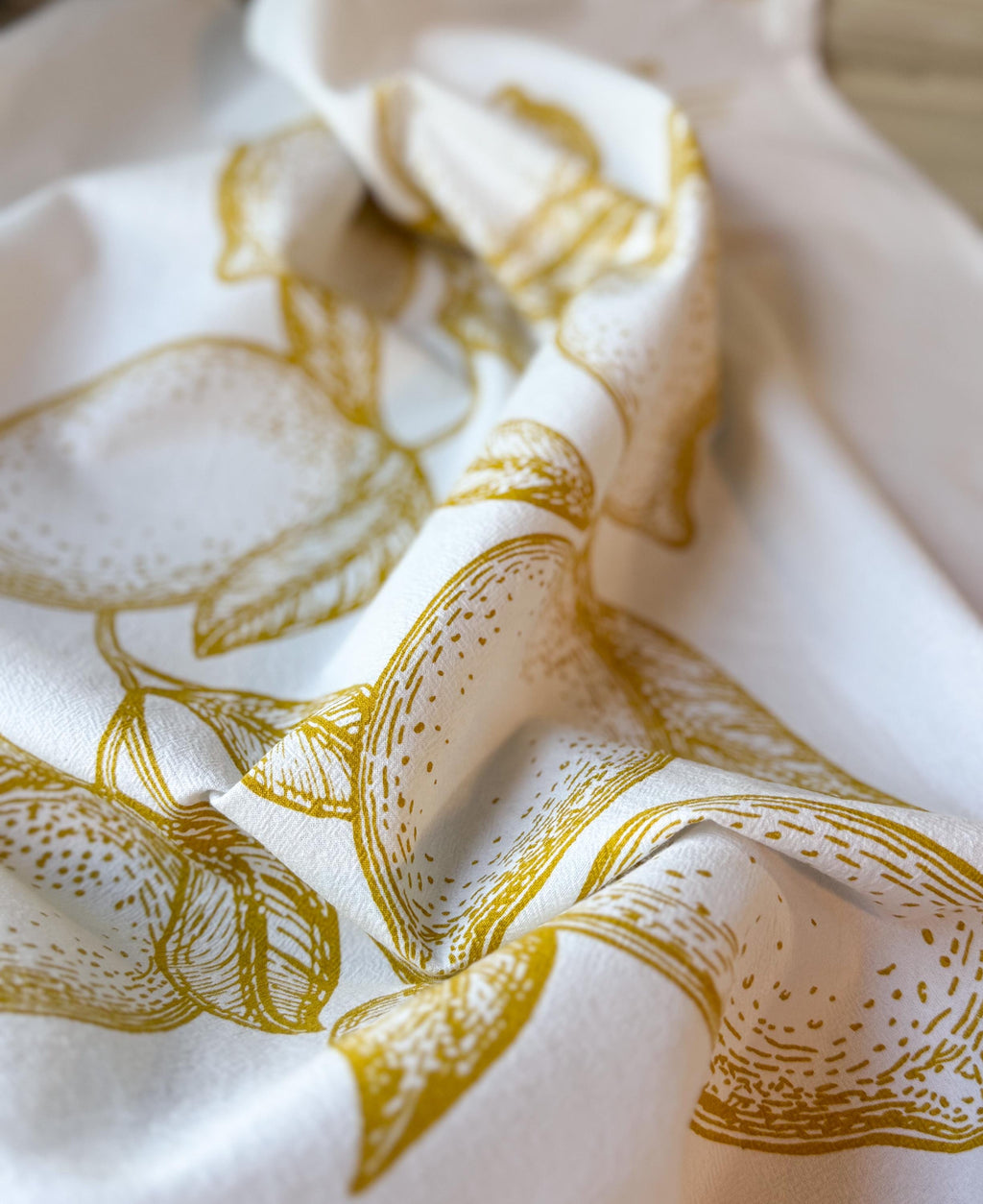 Tea Towel, Lemons Cotton Kitchen Towel, Oversized, Citrus | 28"x28"