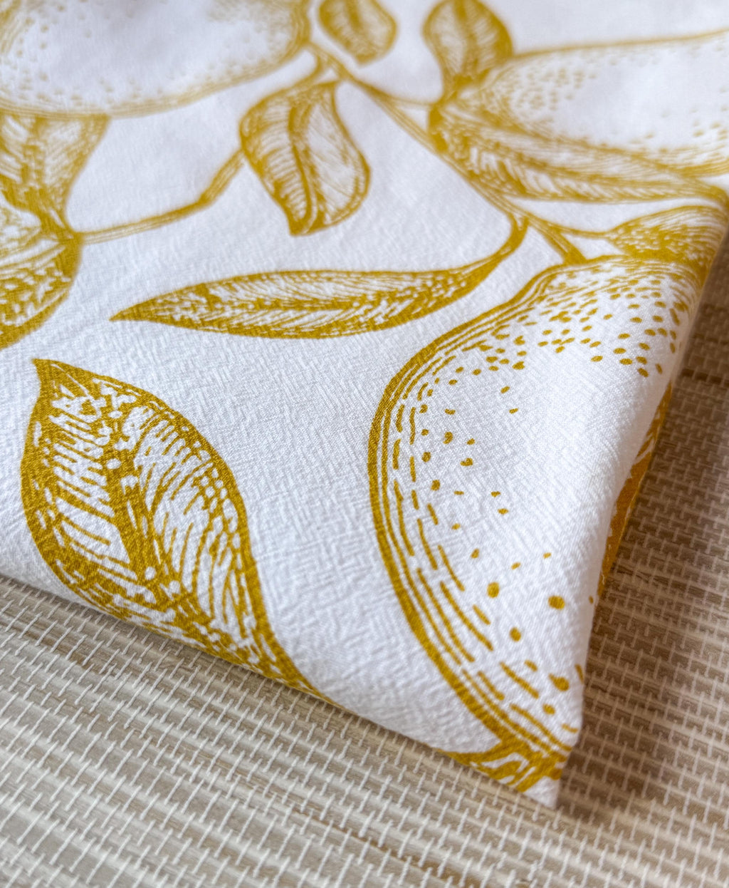 Tea Towel, Lemons Cotton Kitchen Towel, Oversized, Citrus | 28"x28"
