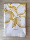 Tea Towel, Lemons Cotton Kitchen Towel, Oversized, Citrus | 28"x28"