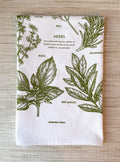 Garden Tea Towel, Herbs Cotton Kitchen Towel, Oversized | 28"x28"